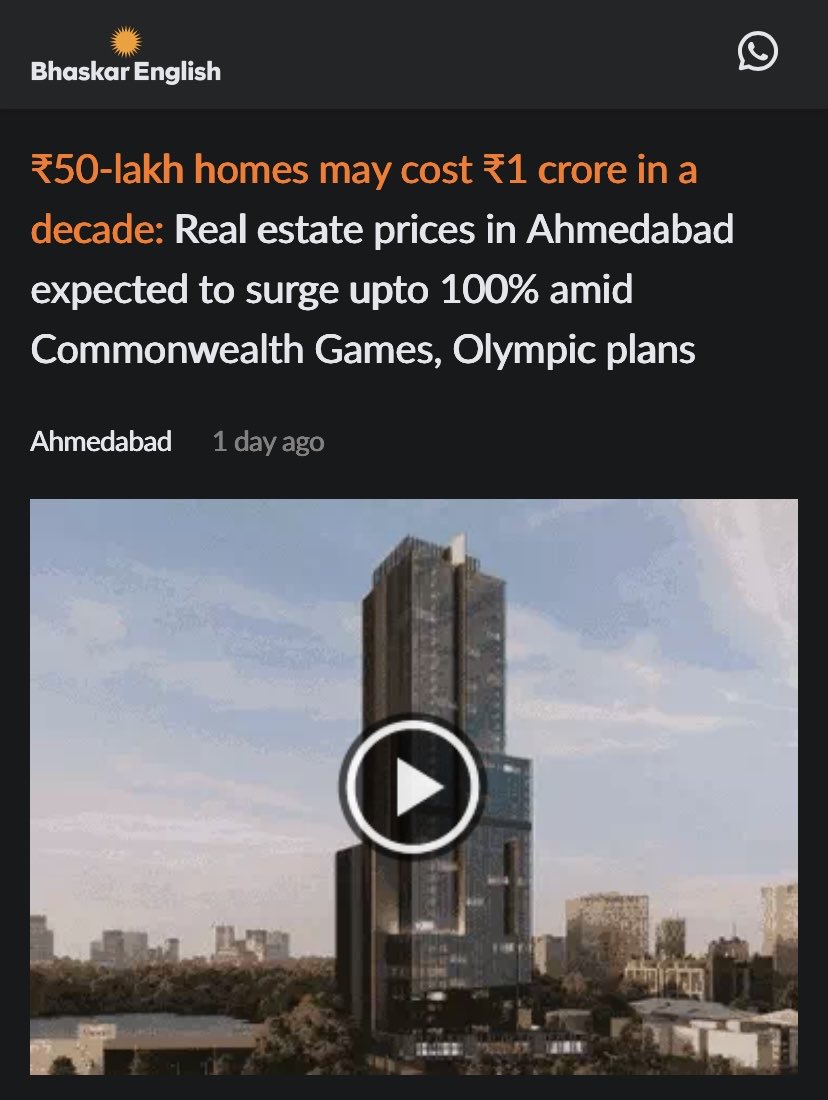Real estate prices in Ahmedabad expected to surge upto 100% amid Commonwealth Games, Olympic plans