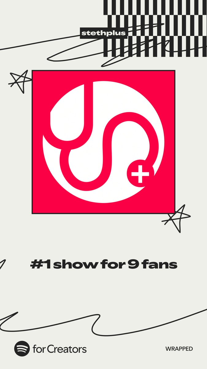 #stethplus เราเป็นรายการเล็กๆ (มาก) ปีที่ผ่านมาตั้งใจลง youtube เป็นหลัก แต่ก็มีคนที่ฟังเราผ่าน spotify ด้วย ไม่ว่าคุณจะเป็นใคร จะได้เห็นข้อความนี้หรือไม่ ขอบคุณที่ให้โอกาสเราได้เป็น top show ของคุณทั้ง 9 คนนะครับ 

รักๆ 😘