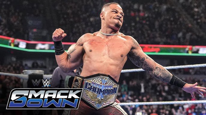 TheMarkHenry's tweet image. Congratulations to Carmelo Hayes on being United States champion! You can’t listen to the doubters. They’re always gonna paint the picture you’re not enough, tonight you were indeed enough congratulations champ! #smackdown 
@WWE