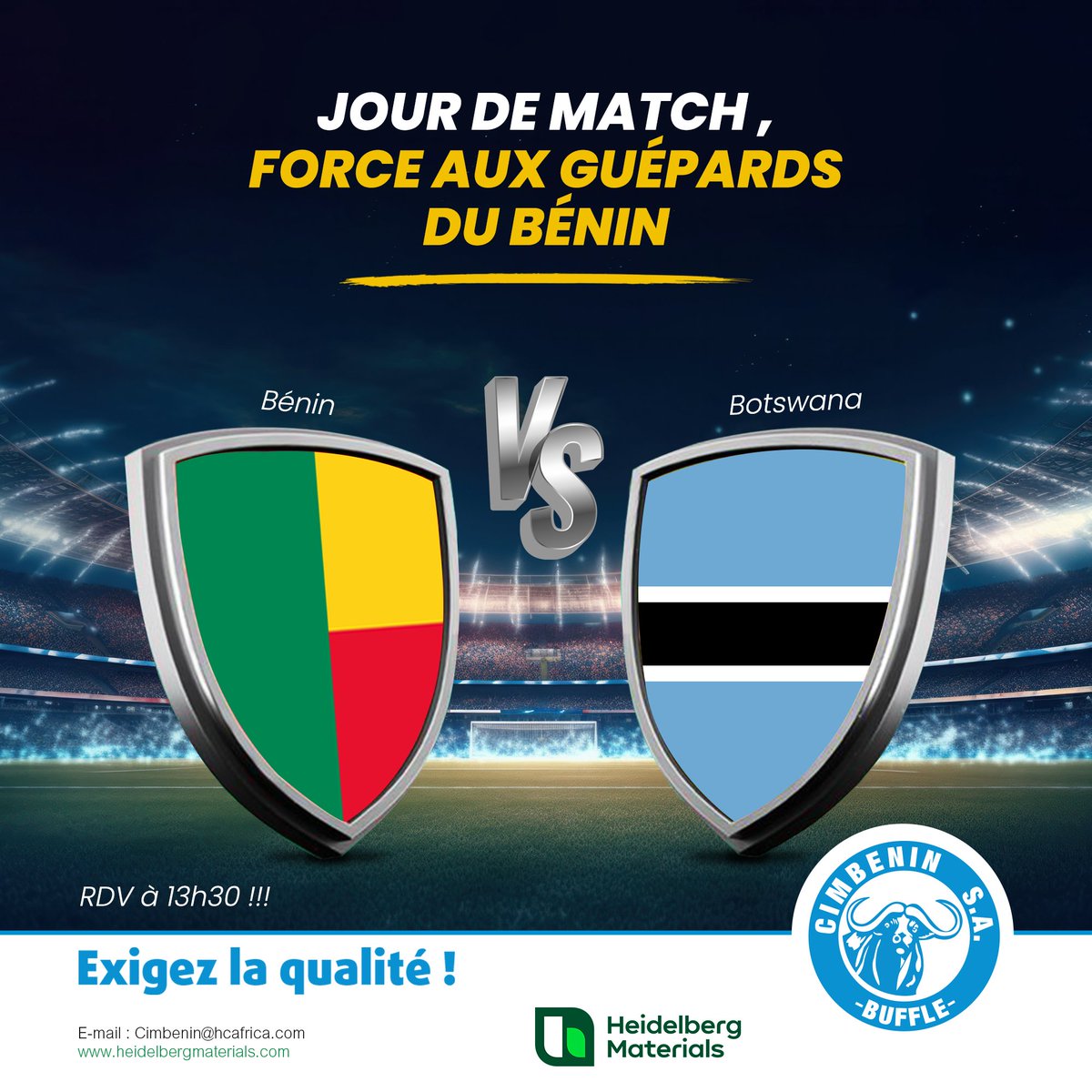 C'est encore possible, force aux guépards du Bénin

#CAN #football #guépards #CAN2025 #CIMBENIN #cimenterie #wasexo #cimentmaçon #Benin #construction #engagement #maison #route #infrastructure #architecte #geniecivil #cotonoubenin #Recrutement