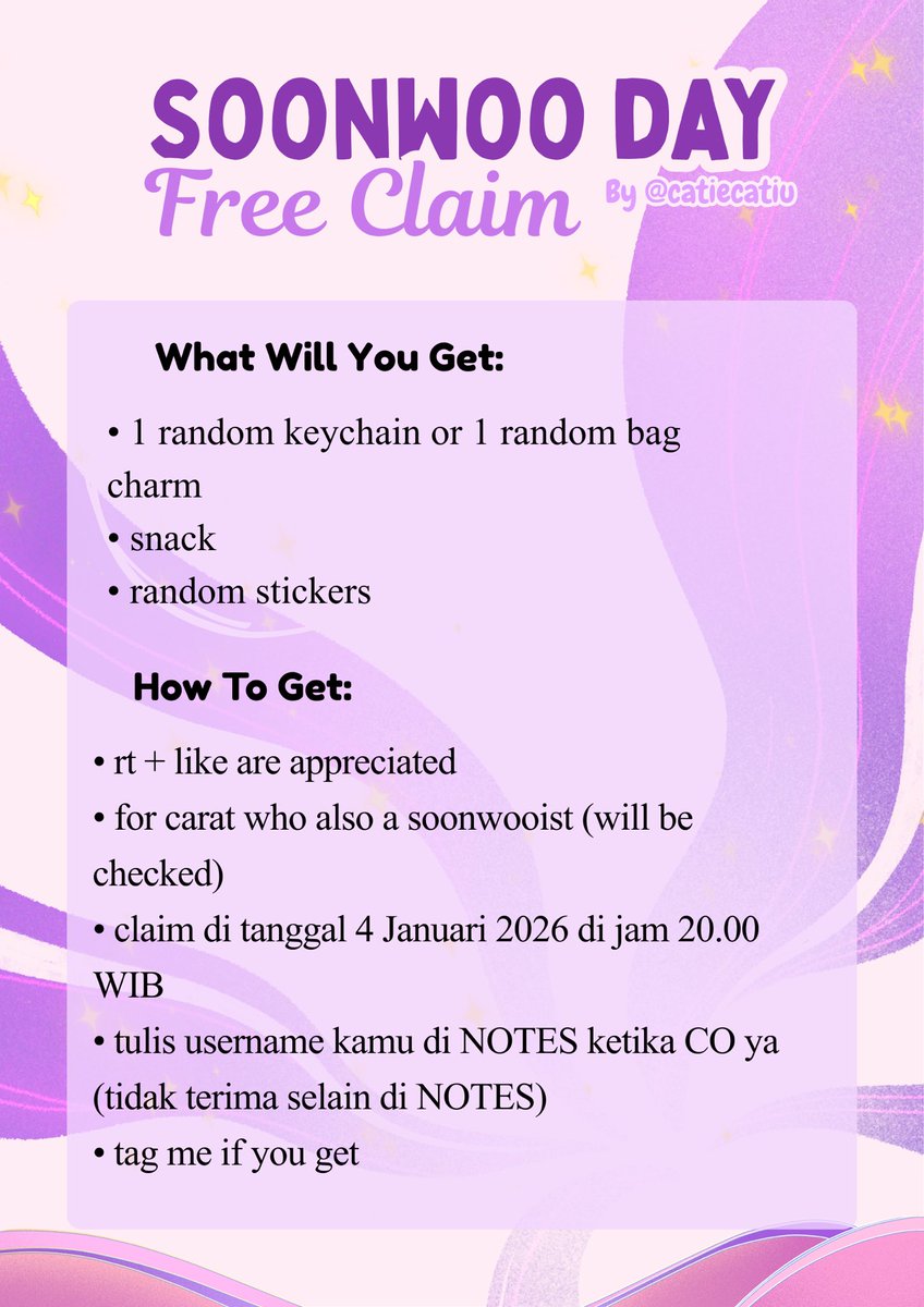 catiecatiu's tweet image. 💜⛧°. Soonwoo day freeclaim .°⛧💛 by @catiecatiu 

• rt + like are appreciated
• detail on pic
• claim on 🍊set 4.000 (no refund) 
• don't throw or sell