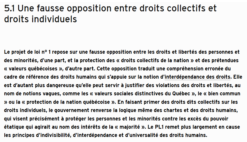 PierLang's tweet image. Une analyse de la Ligue des droits et libertés
Projet de loi 1 : une menace à la démocratie, à l’État de droit et aux droits humains. Extraits👇.
#Québec #constitution #droits #libertés #laïcité 
liguedesdroits.ca/projet-de-loi-…