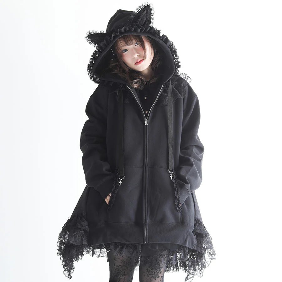 CAT EAR FLEECE DRESS PARKA🐈‍⬛🖤 Available in various colors 🖤❤️💜
