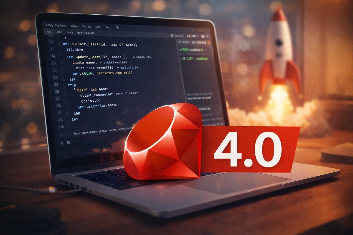 kushp_dev's tweet photo. Ruby 4.0 is here 🚀
Started my Rails journey back in the Ruby 2.x days. Seeing Ruby reach 4.0 is a great reminder of how far the language—and the community—has come.

Excited to keep building with Rails.
#Ruby #RubyOnRails #Ruby4 #Rails https://t.co/f7Ek5KOk9W