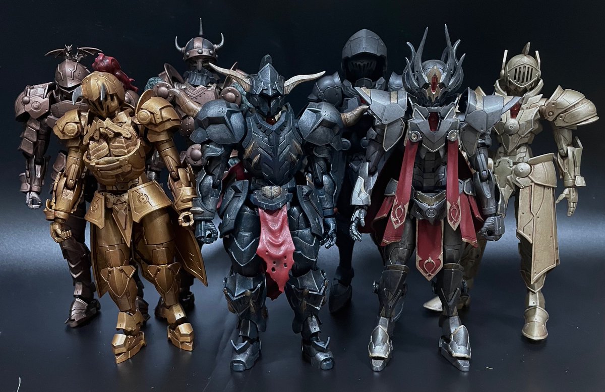 そんな訳で #30MF 7体も作ったウチのパーティーです。武器持ったら現