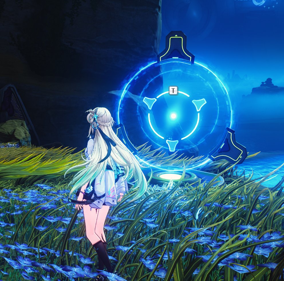 Yjuniper's tweet image. 目的地が崖の上！正規ルートは交差してる上の道だったのかよ！！対策で上にワープできるギミック置いてくれてるね。ソアーない分こういうのでカバーする感じかな。