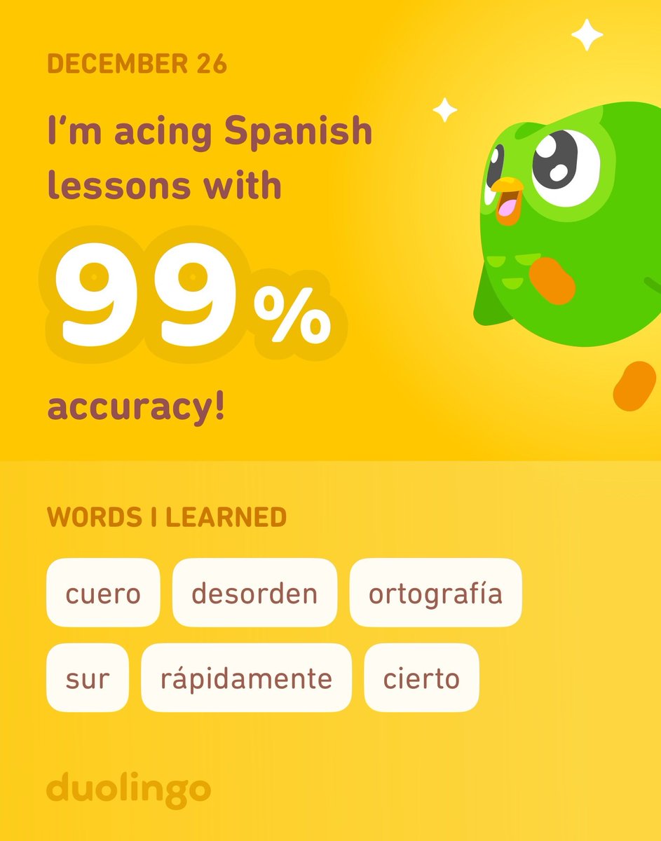 constancecaden's tweet photo. I’m learning Spanish on Duolingo! It’s free, fun, and effective. https://t.co/09PcZoUjDu