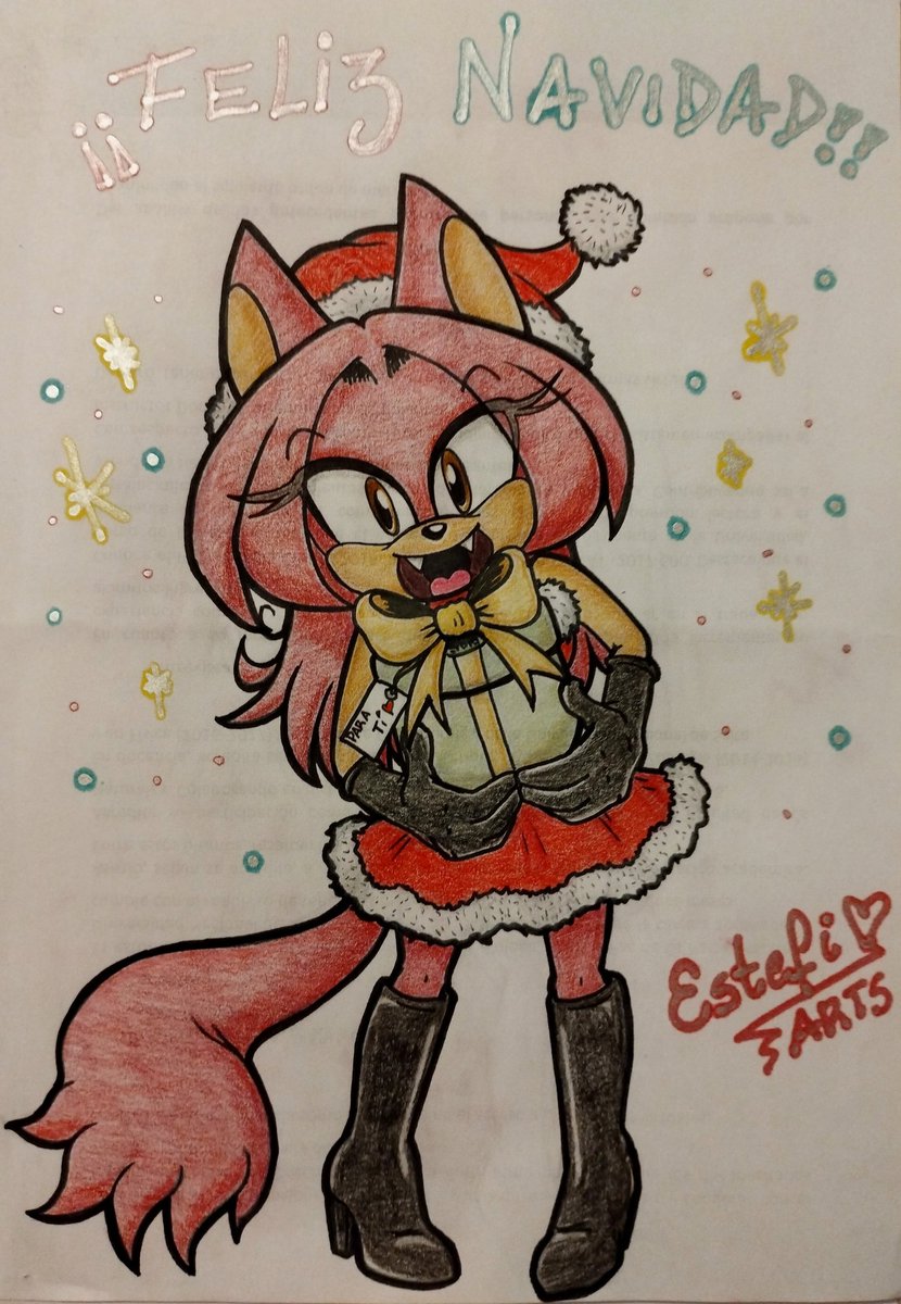 Claro que iba a haber un dibujo navideño🎄⭐

Stephie les quiere dar un regalito en agradecimiento por todo el cariño que recibió este año, y está vez se animó a usar el atuendo navideño de las Mean Girls para la ocasión ✨
#StephieTheRedJackal #Sonicfc #Xmas #traditionalart