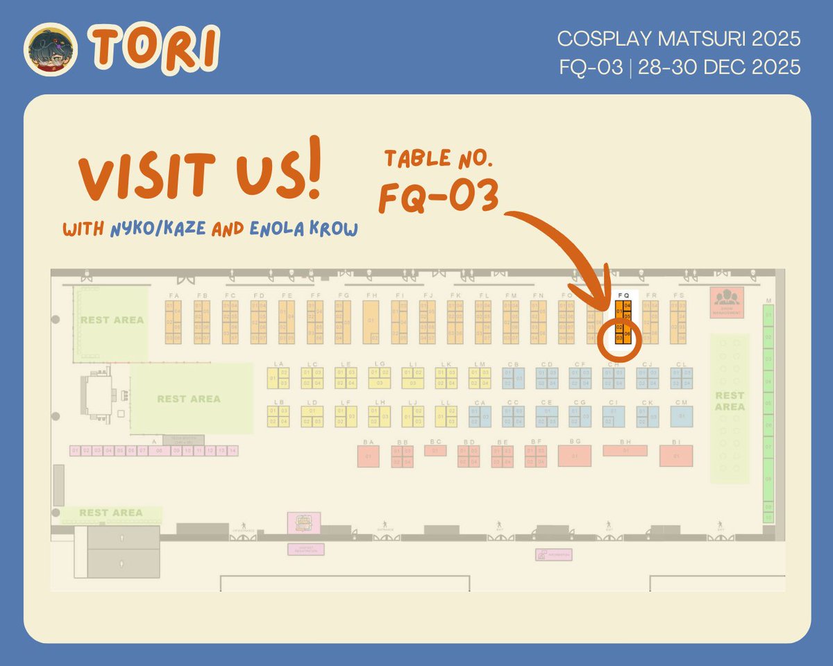 🐣 RTs appreciated!!

Catalog for #CosplayMatsuri2025! 
💙gintama, hsr, zzz, hq, misc fandom and BL
🧡 catcake desk buddies are 💯 handcrafted so stocks are limited! 🥹

Find us at FQ03! With <a href="/nykokaze/">sundeity! ☀️ | Matsu FQ03</a> and <a href="/Enola_AUs/">Enola (commissions open)</a> 🥳

#Cosmatsu2025 #FanfairAtCosplayMatsuri2025
