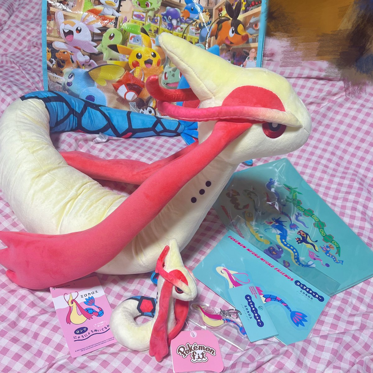 ロングにょろにょろぬいぐるみのミロカロス🩵🫧 大きいぬいぐるみって