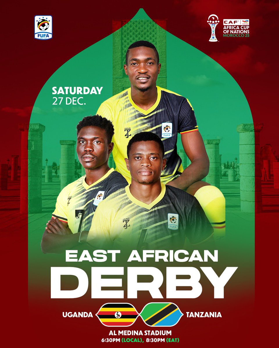 Match day! East Africa meets on the continental stage.

Uganda vs Tanzania

#TotalEnergiesAFCON2025