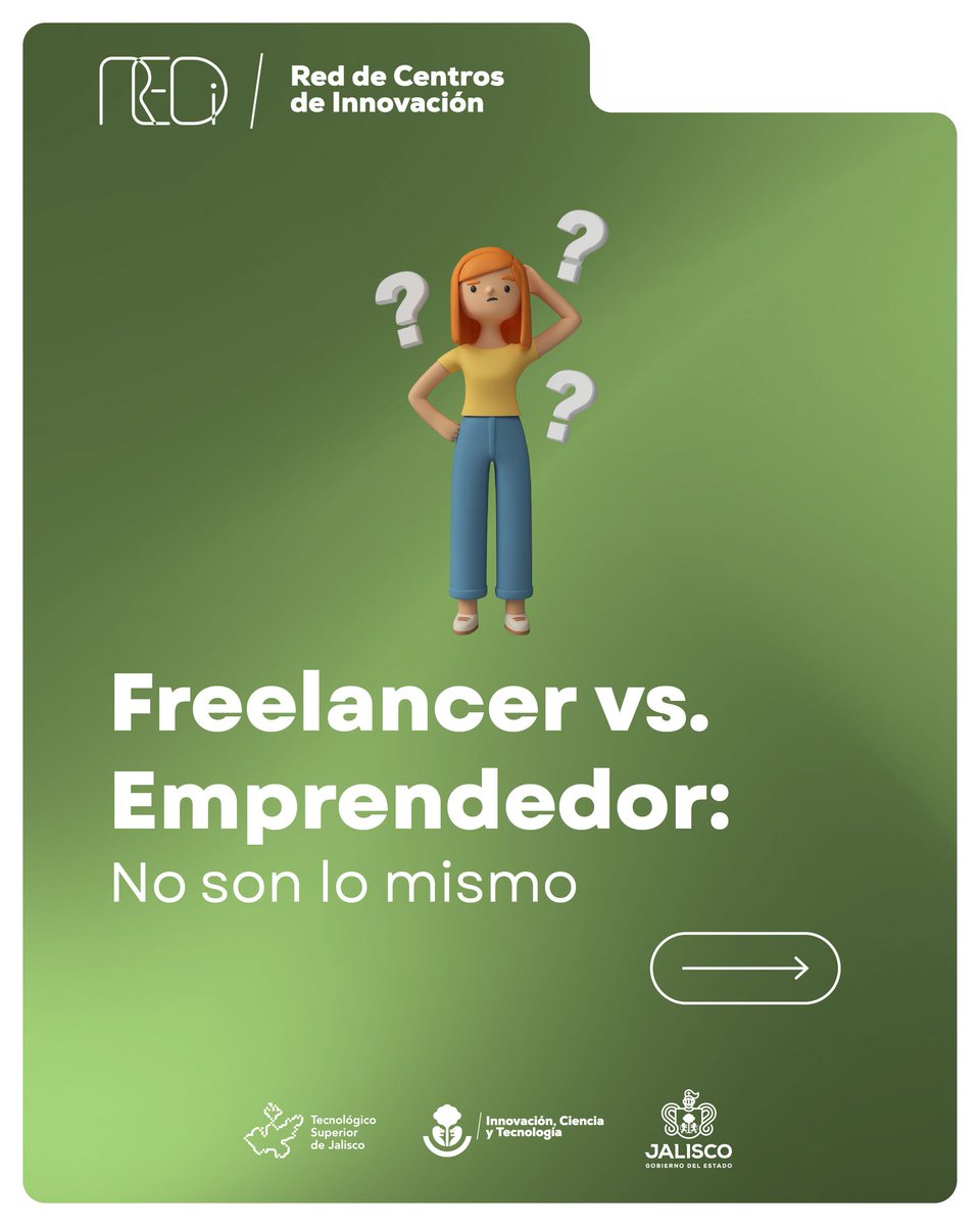 InnovacionJal's tweet image. ¿Conoces la diferencia entre un #Freelance y un #Emprendedor? Aquí te lo explicamos. ¡Toma nota!

Y recuerda, no importa cuál de los dos seas, en #REDi tenemos un espacio para ti.