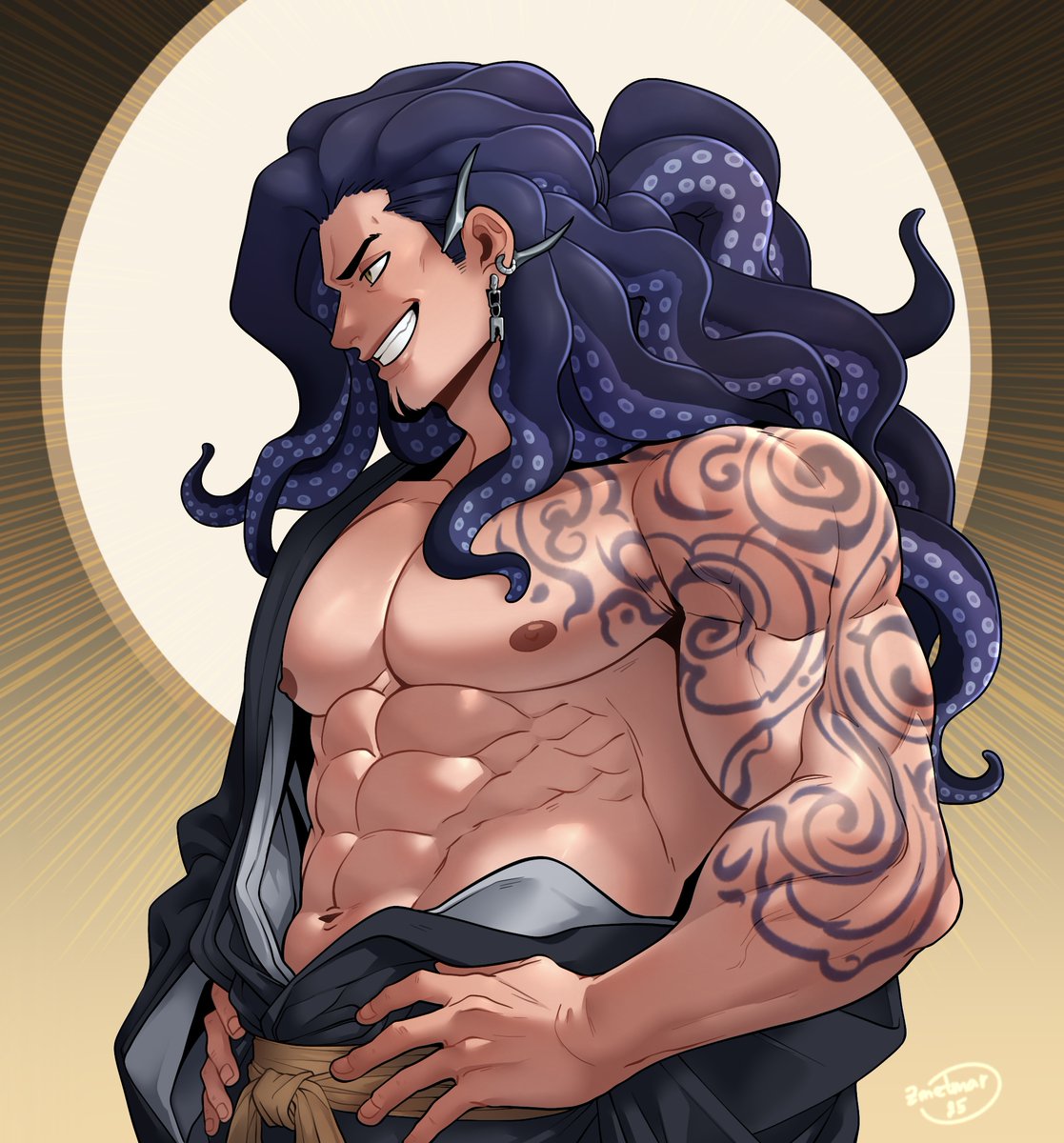 A powerful and charismatic man 🌊🐙 #oc #commission