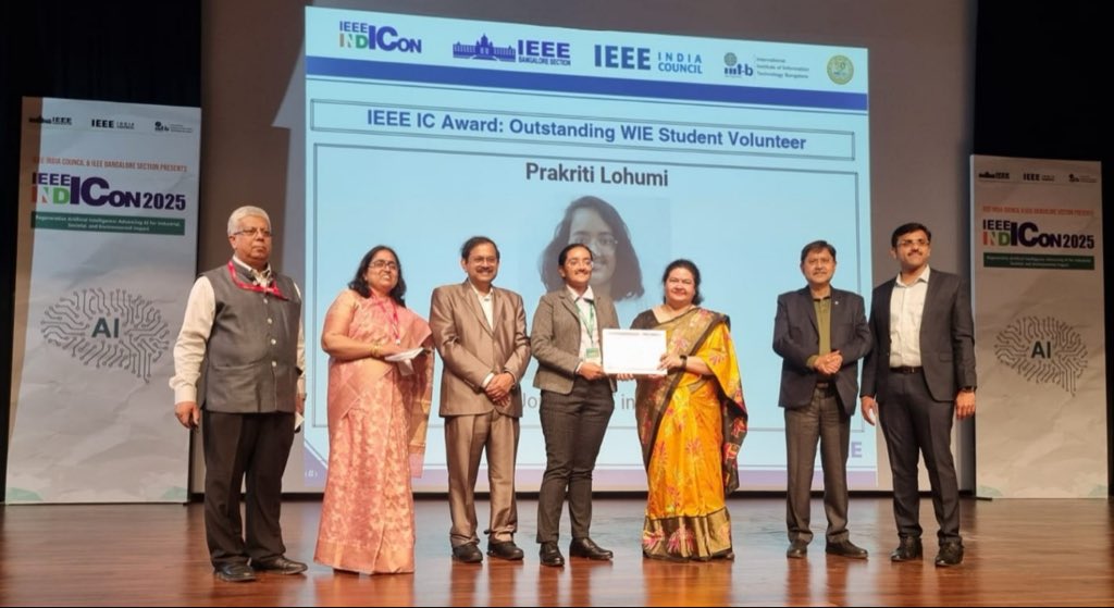 BpitIndia's tweet photo. 🌟 Proud Moment for #BPIT! 🌟

We are delighted to congratulate Prakriti Lohumi, final-year #AI&amp;DS student, on receiving the #IEEE India Council Award for “Outstanding WIE Student Volunteer” 🏆.

#ggsipu #fyp #btech #ai #congratulations #success #bpit #pride #honour https://t.co/A3fofkv5hs