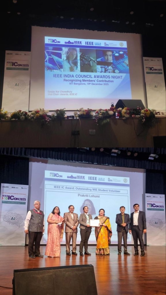 BpitIndia's tweet photo. 🌟 Proud Moment for #BPIT! 🌟

We are delighted to congratulate Prakriti Lohumi, final-year #AI&amp;DS student, on receiving the #IEEE India Council Award for “Outstanding WIE Student Volunteer” 🏆.

#ggsipu #fyp #btech #ai #congratulations #success #bpit #pride #honour https://t.co/A3fofkv5hs