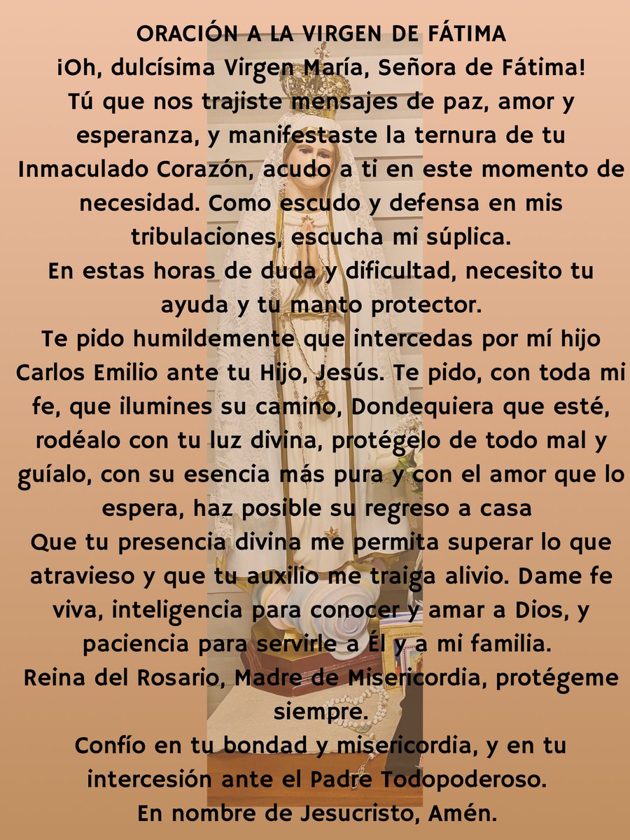 BrendaValgil's tweet photo. A cada persona que ha caminado con nosotros, que ha levantado el nombre de CARLOS EMILIO, que ha rezado, marchado, compartido y acompañado esta búsqueda… gracias.
Gracias desde lo más profundo de nuestro dolor y de nuestra esperanza.

Gracias por cada publicación, cada vela encendida, cada oración, cada mensaje, cada abrazo que nos sostiene cuando las fuerzas flaquean.
Gracias por no permitir que su historia se apague, incluso cuando las versiones oficiales intentan confundir o minimizar lo que pasó dentro del establecimiento donde fue visto por última vez.

La comunidad ha hecho lo que a veces parece imposible: convertir el dolor en fuerza, la impotencia en acción, el miedo en solidaridad.

Por Carlos Emilio, por su vida, por su regreso.
Por la verdad que merece ser dicha.
Por la justicia que no puede seguir esperando.

Gracias por acompañarnos en esta lucha.
Gracias por caminar con amor.
Gracias por no soltar a Carlos Emilio.
No pararemos hasta encontrarlo.

#EnOracionporCarlosEmilio 
#NosFaltaCarlosEmilio
#DóndeEstáCarlosEmilio
#GraciasPorAcompañarnos
#VerdadYEsperanza
#DóndeEstáCarlosEmilio
#ConVidaLoQueremos
#HastaEncontrarlo
#LaVidaNoSeNegocia
#CarlosEmilioGalvánValenzuela
#JusticiaParaCarlosEmilio
#LaVerdadLoTraeráDeVuelta
#HastaEncontrarlo
#EstaEsUnaGuerraSilenciosa
#NosFaltaCarlosEmilio
#DesapariciónForzadaEnMéxico
#ClaudiaSheinbaum
#OmarGarciaHarfuch
#DonaldTrump
#EmbajadaDeEstadosUnidos
#amnistiainternacional
#mazatlan
#Sinaloa
#eluniversalmx
#ElReforma
#periodicolajornada
#ElEconomista
#Milenio
#excelsior
#ElFinanciero
#Forbes