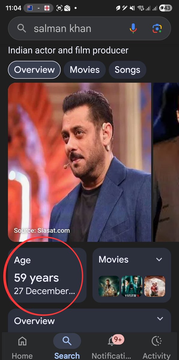 sscojay's tweet photo. @BeingSalmanKhan please allow Google to show you as senior citizen! Happy Birthday! @GoogleIndia https://t.co/89BmISZ8Nw