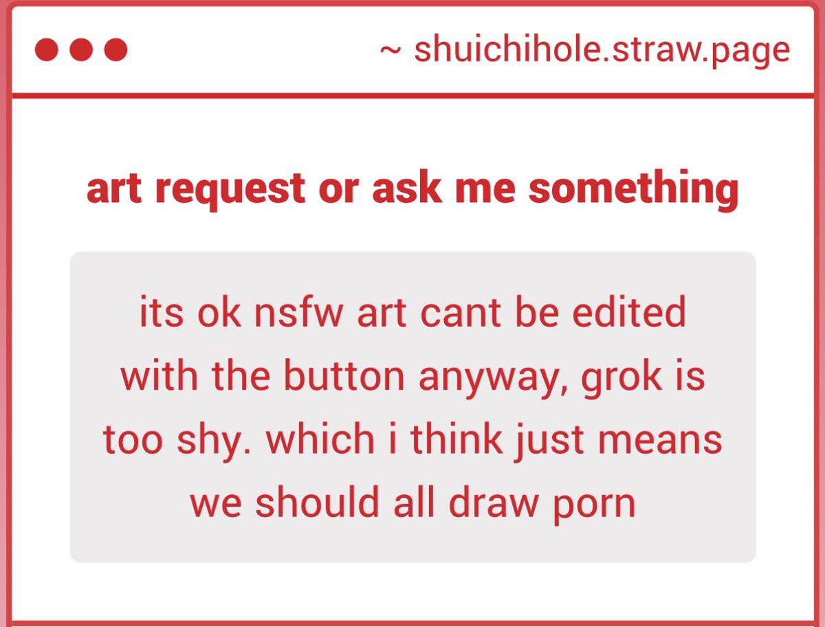 Oh yeah thats true! I thought about that earlier. So yeah it sucks to see them openly set that precedent but like i said, if someone wants to steal art they prob won't use grok, they'll use something nicer