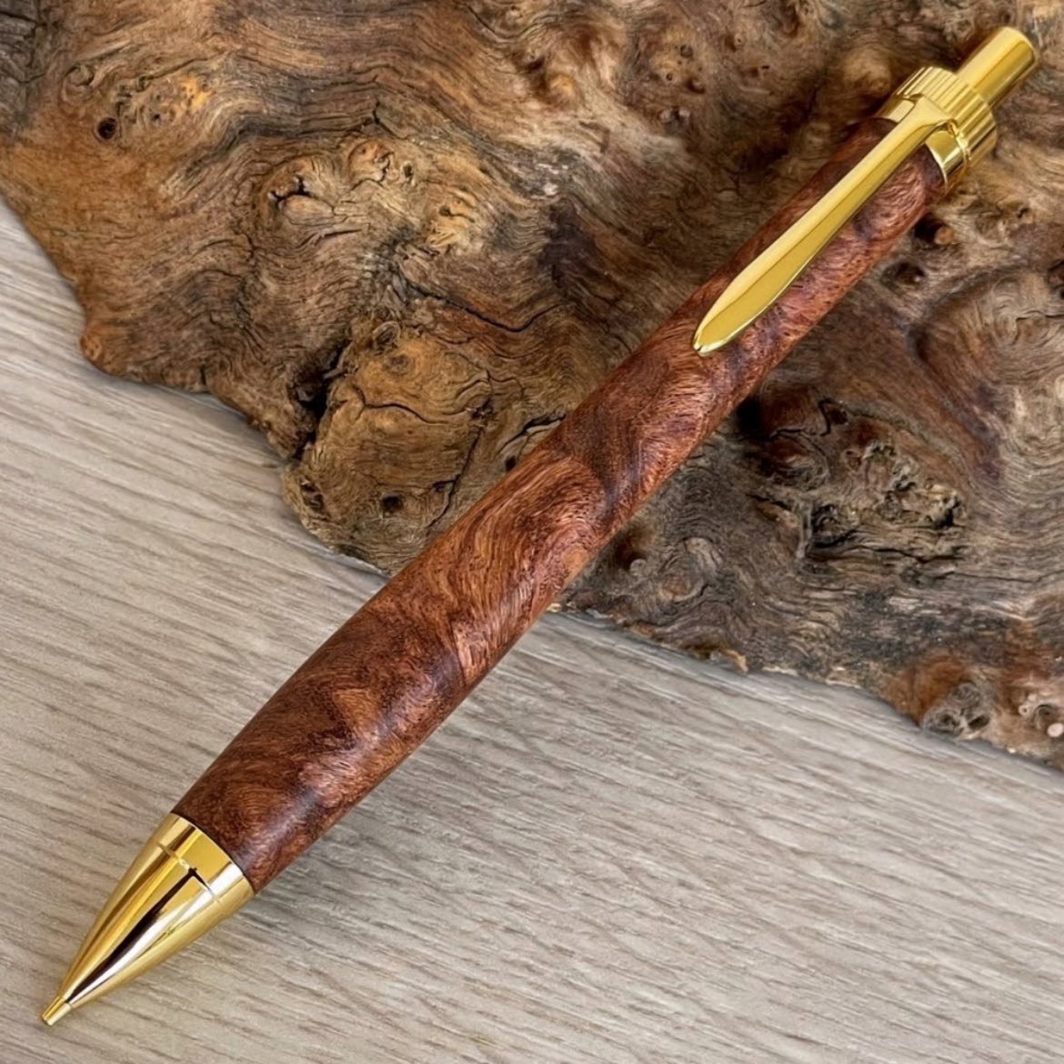 588極上　紫檀　瘤杢　木軸シャーペン　ボールペン CATEGORY 1点もの・限定杢 | MUKU屋 588極上 紫檀 瘤杢 木軸