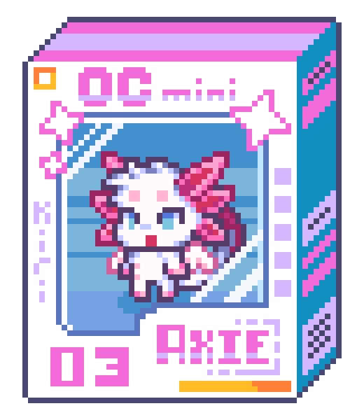 KirisDoodles's tweet photo. OC Mini 03 Axie for @axieaxolotl
Follow me on VGen to purchase your own OC Mini when they reopen! ₍₍⚞(˶˃ ꒳ ˂˶)⚟⁾⁾
https://t.co/nJLhG921Tj
Also join my Discord server!~ https://t.co/uwufng3Oyq
#pixelart #commission #smallartist #artmoots #artistmoots #ドット絵 https://t.co/9zqzd44MZg