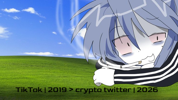 morphyyxx's tweet image. TikTok 2019 &amp;gt; crypto twitter 2026