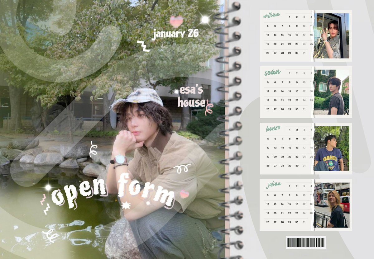 — 𝗔𝗡𝗡𝗢𝗨𝗡𝗖𝗘𝗠𝗘𝗡𝗧 📣

Esa’s House is pleased to announce that our January's form is now open. You’re welcome to submit your form and connect with our talents. Please check the schedule and terms below 🍃