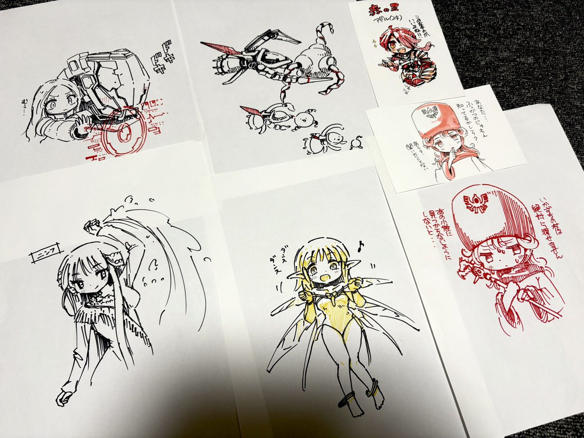 仕事の休憩時間に描いたやつです。いつもコーヒー飲みながら目の前にあるマジックで描いてるのですが、他のペンとかも色々試してみたいです。 
