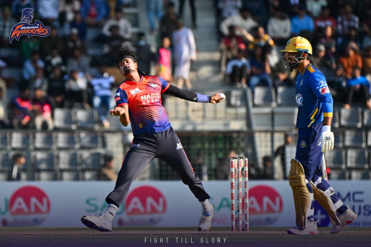 RajshahiW's tweet photo. Our bowlers left everything on the field today, hitting the deck hard and keeping the pressure on until the last.
Every wicket was a battle fought with heart. Check out some of the top moments from our bowling innings. 📷📷
#RajshahiWarriors #BowlingUnit #BPL2025 #PaceAndSpin https://t.co/If0834a6pL