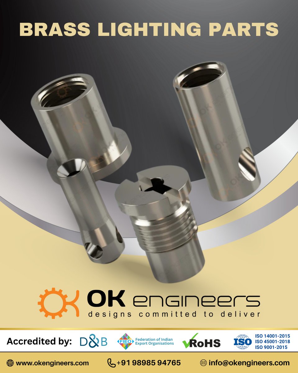 OKENGINEERS's tweet photo. Precision in Every Detail: Premium Brass Lighting Parts ✨
Quality lighting begins with the strength of its components. At O.K. Engineers, we are "committed to deliver" high-precision brass lighting parts that combine durability with expert design.
#OKEngineers #BrassParts https://t.co/hhFy9WrGwL