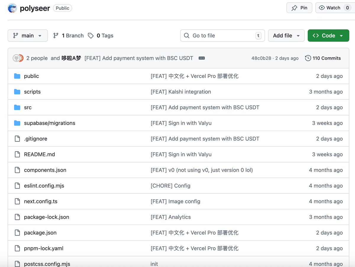 polymarket 新工具---PolySeer 已开源
早上介绍过了，基于一个开源项目修改的

一个预测市场深度分析工具。你丢一个 Polymarket 或 Kalshi 的链接进来，系统会自动跑完一整套研究流程，最后给你一份结构化的分析报告。

核心逻辑是这样的：

用了 8 个专门的 AI Agent 来做这件事：