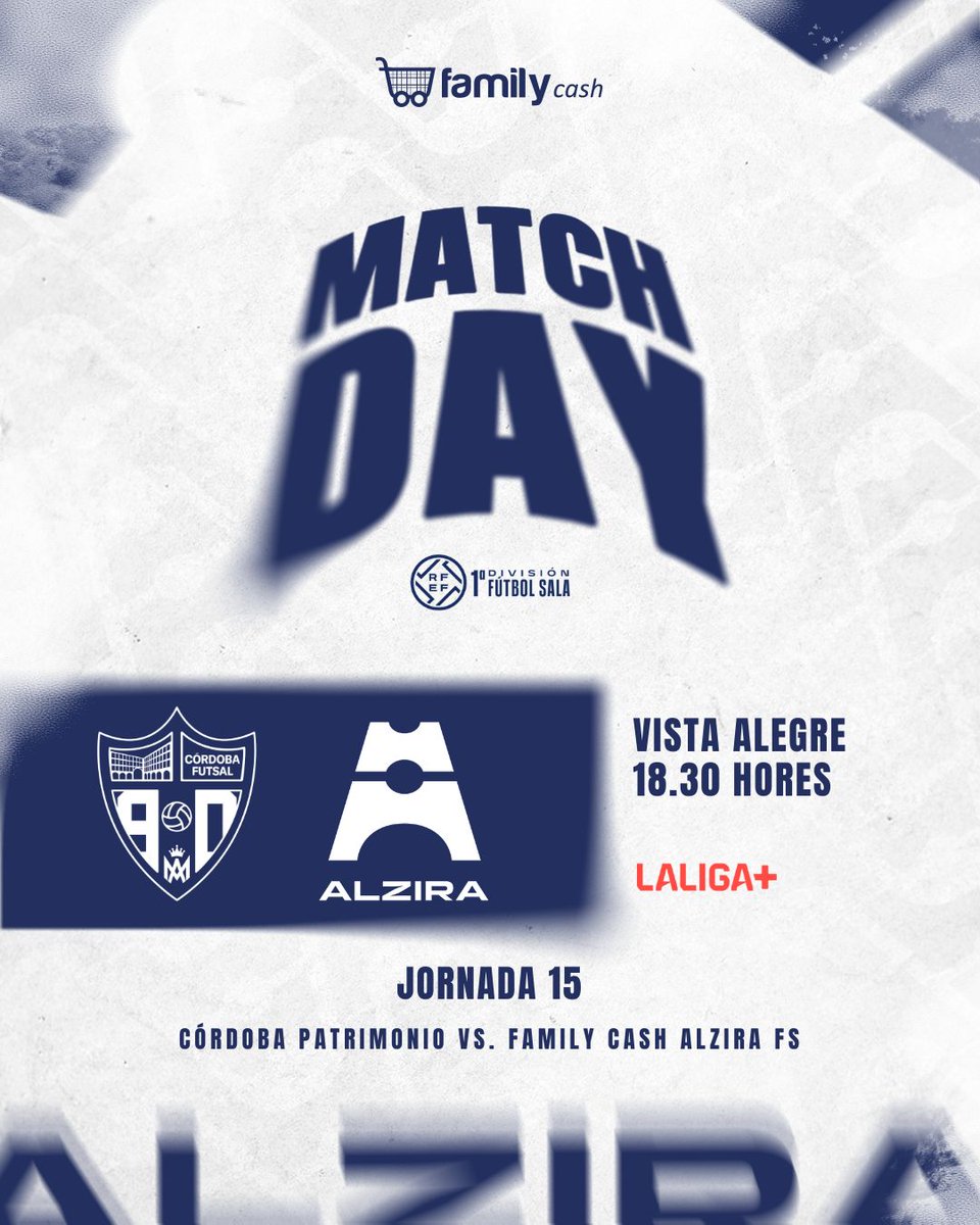 L'últim de 2025 🔚

🆚 Córdoba Patrimonio 
🏆 J15 · 1a Divisió
🗓️ Dissabte 27 • ⌚️ 18,30h
🏟️ Vista Alegre
📺 LaLigaPlus

🎟️ Abono 1/2 Temp 👉🏼 alzirafs.com/mediatemporada

#MésAProp 🛣️
