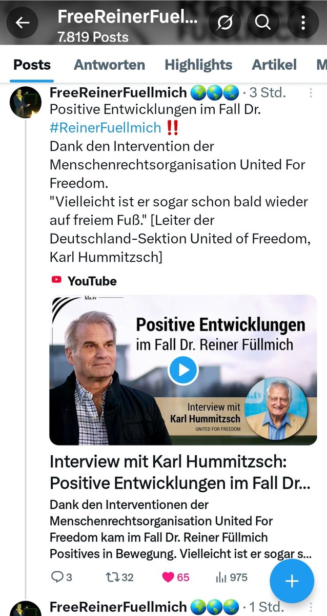 FreeFuellmich's tweet photo. Leiter der Menschenrechtsorganisation "United For Freedom" besucht Dr. Reiner Fuellmich in der JVA Bremervörde! 🙏❣
💠https://t.co/DrvjHf0CTw
💠https://t.co/0NjJZkl8M9
#FreeReinerFuellmich 🌏🌍🌎
#UnitedForFreedom #KarlHummitz https://t.co/dpnvjpT4nw
