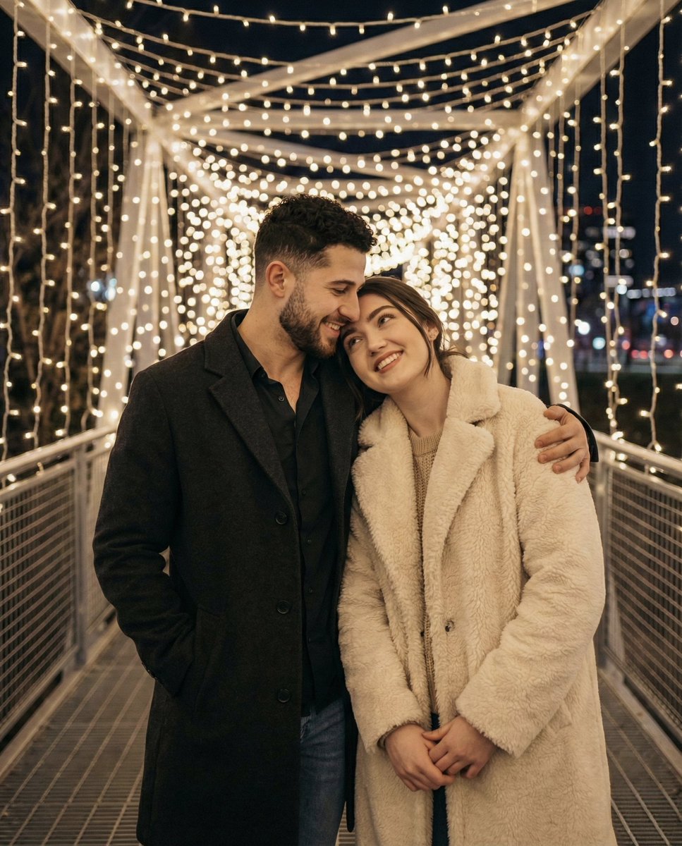 Romantic Winter Couple Portrait with Identity Lock — example 2