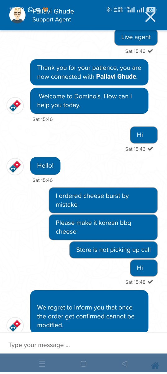 SurSnehan's tweet photo. Also your customer support agent was pathetic. An AI could be better humane than your agent. She didn't even try to understand my problem. Look at her responses https://t.co/EQioxx7nbe