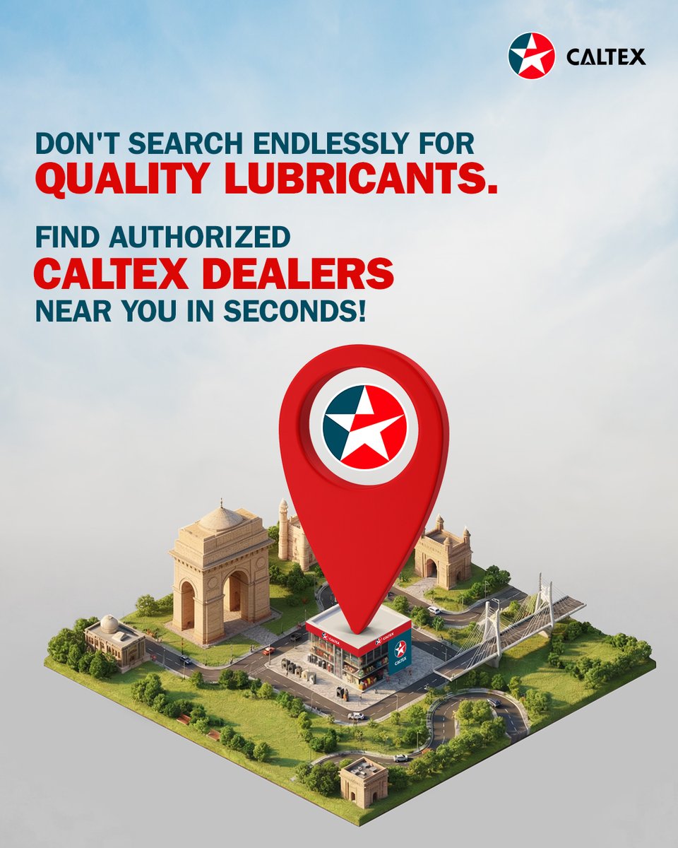 CaltexIndia's tweet image. Right around the corner. Ready for the long run. Get access to advanced Caltex lubricants that not only extend engine life but also deliver reliable performance. Find your nearest dealer on our website today.​

#CaltexLubricants #EngineCare #DriveWithConfidence #LongRunReady