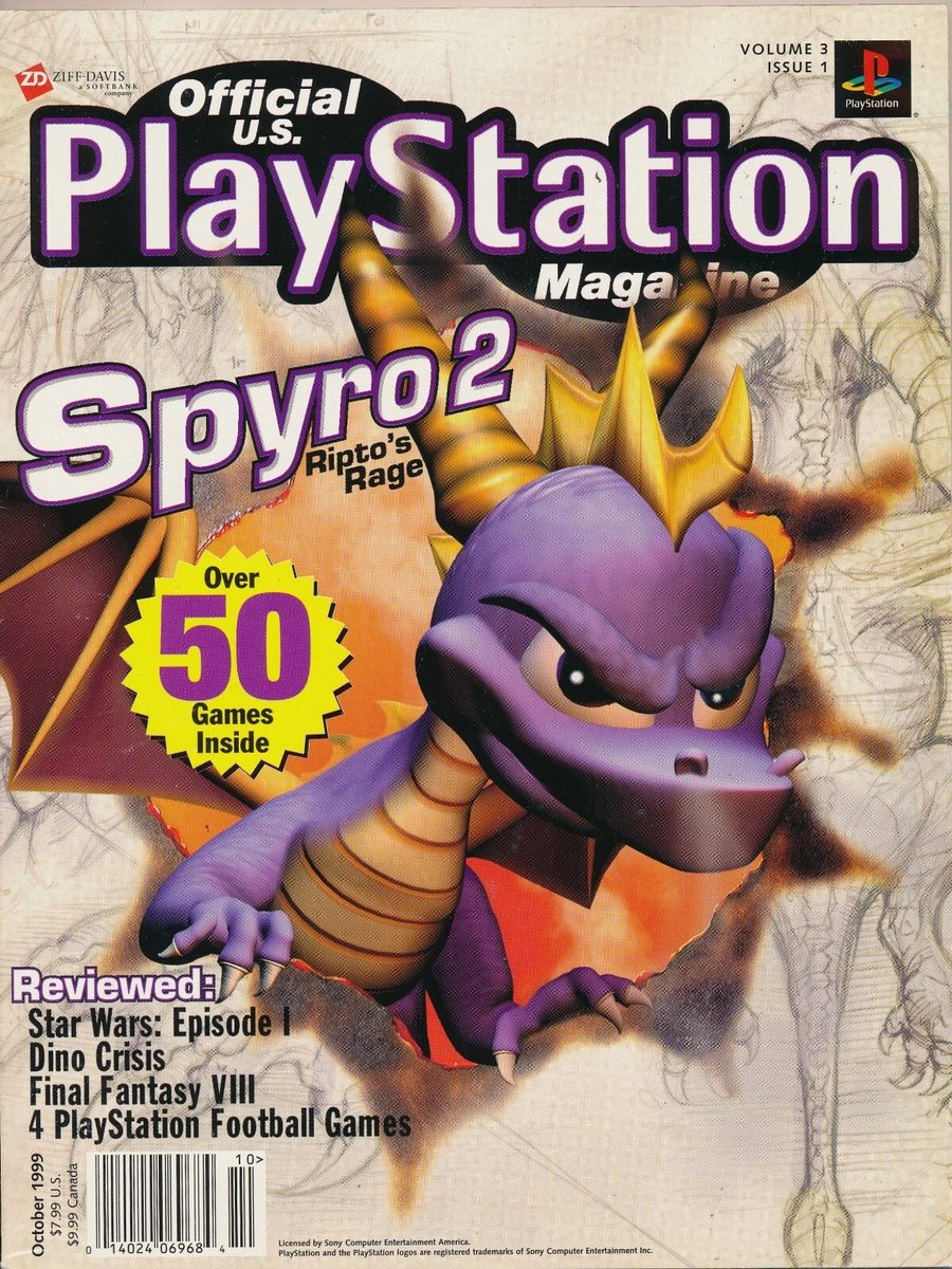 PlayStalgia's tweet image. Official US PlayStation Magazine Vol. 3 #1 (1999)