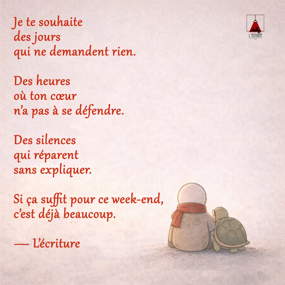 Ecriture2's tweet photo. Pour celles et ceux
qui ont juste besoin
de respirer un peu.
Bon week-end à vous. https://t.co/WdUdbYvrxB