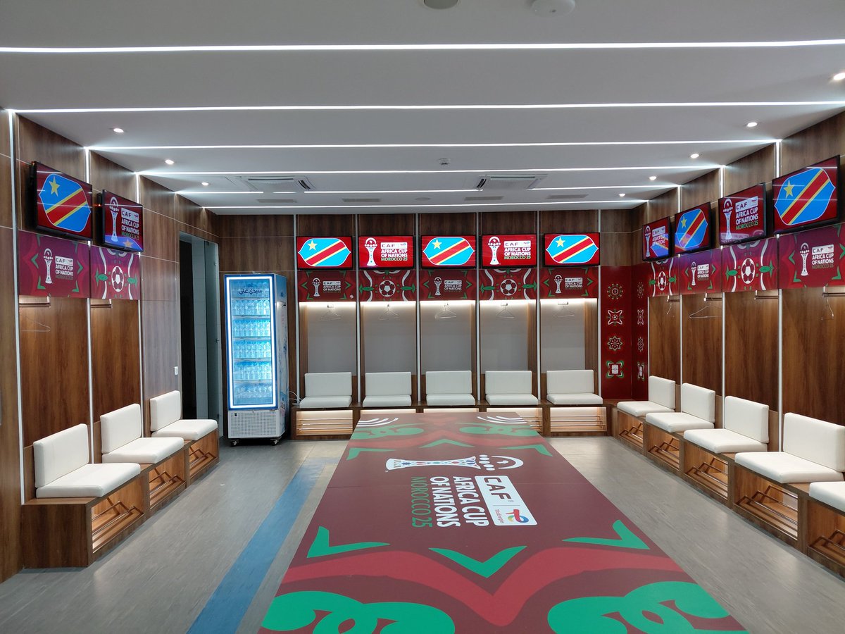 KalemoJerry's tweet photo. CAN 2025 : Le vestiaire de la RDC au Grand Stade de Tanger au Maroc https://t.co/x4vJAYB9pq