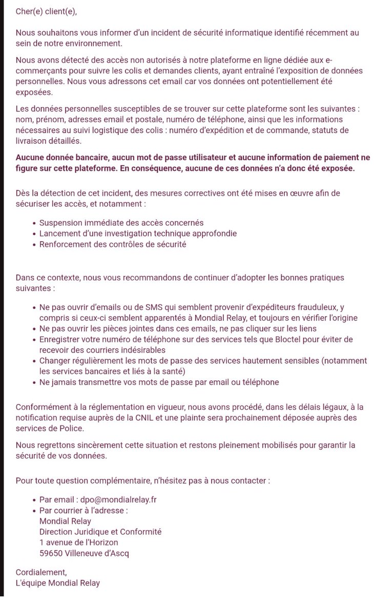 _SaxX_'s tweet image. 🚨🔴CYBERALERT 🇫🇷FRANCE🔴 | Mondial Relay et Colis Privé piratés... Au total 25M de données personnelles dans les mains de cybercriminels... ⤵️

Vivement que 2025 se termine... JPP ! 

Encore une nouvelle cyberattaque sur 2 géants de la livraison à domicile et en point relais...…
