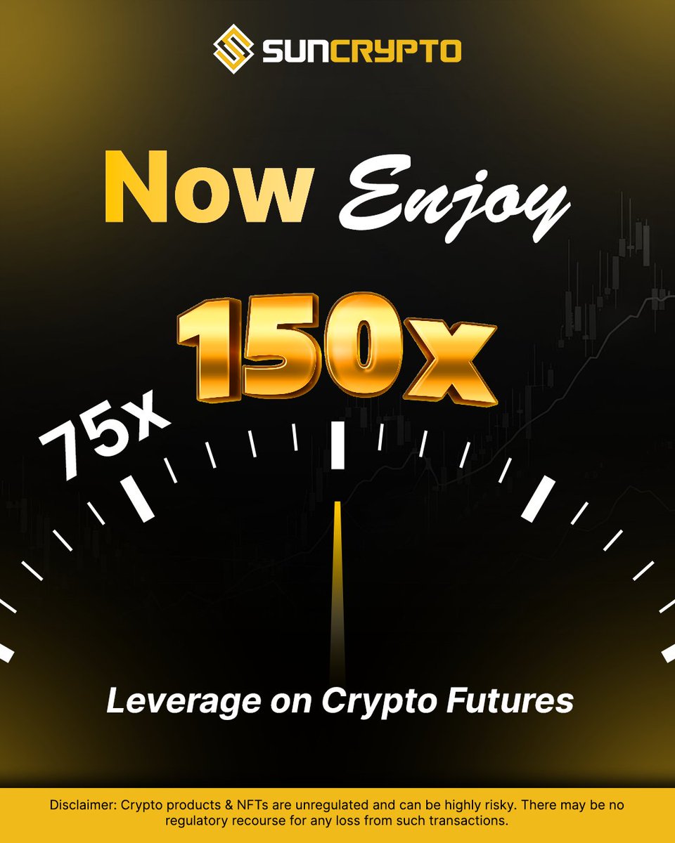 Your trading power just got 150x stronger! 💥 SunCrypto Futures now offers  up to 150x Leverage on blue-chip coins like Bitcoin & Ethereum—while  leverage on other coins has also been doubled! 🥳