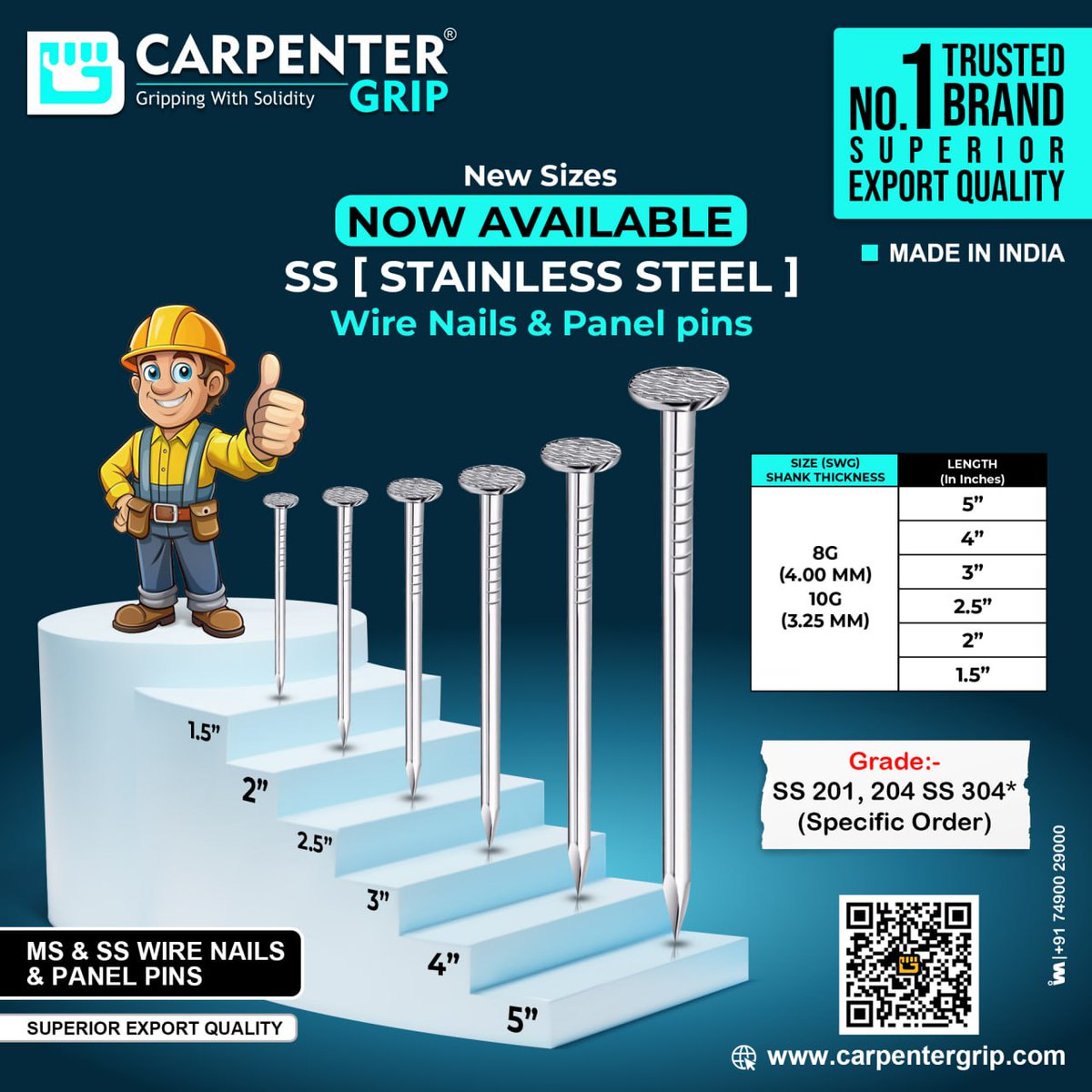 ibais_hardware's tweet photo. CARPENTER GRIP - RAJKOT
For enquiry via WhatsApp click:
https://t.co/2FO5gGLfYj
Helpline No.: +91 87800 38150
#nailsfastener #nailshardware #fastenermanufacturer #hardware #furniturefitting #hardwarenails #manufcaturer #fittingproduct
.
@ibais_hardware
@CarpenterGrip https://t.co/PICOhqI55P