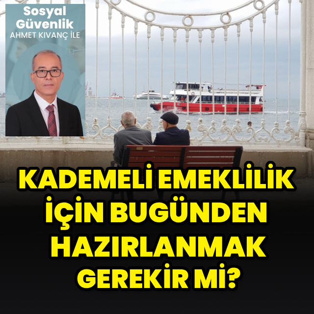 📌Emeklilikte yaşa takılanlar düzenlemesinin ardından, sigorta girişi 8 Eylül 1999 tarihinden sonra olanlar kademeli emeklilik talep etmeye başladılar. Kademeli emeklilik bekleyenler, olası bir yasadan yararlanmak için prim günü hesabı yapıyorlar

➡Peki kademeli emeklilik için