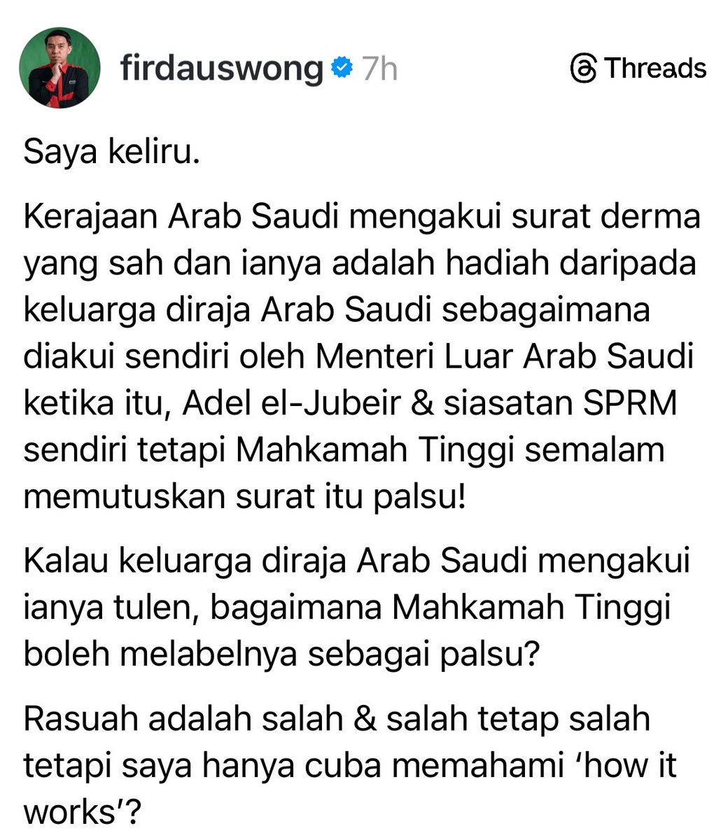 SyedAkramin's tweet photo. When you can’t defend the indefensible, the safest thing to say is “Saya keliru”. https://t.co/ahteuAeFzJ