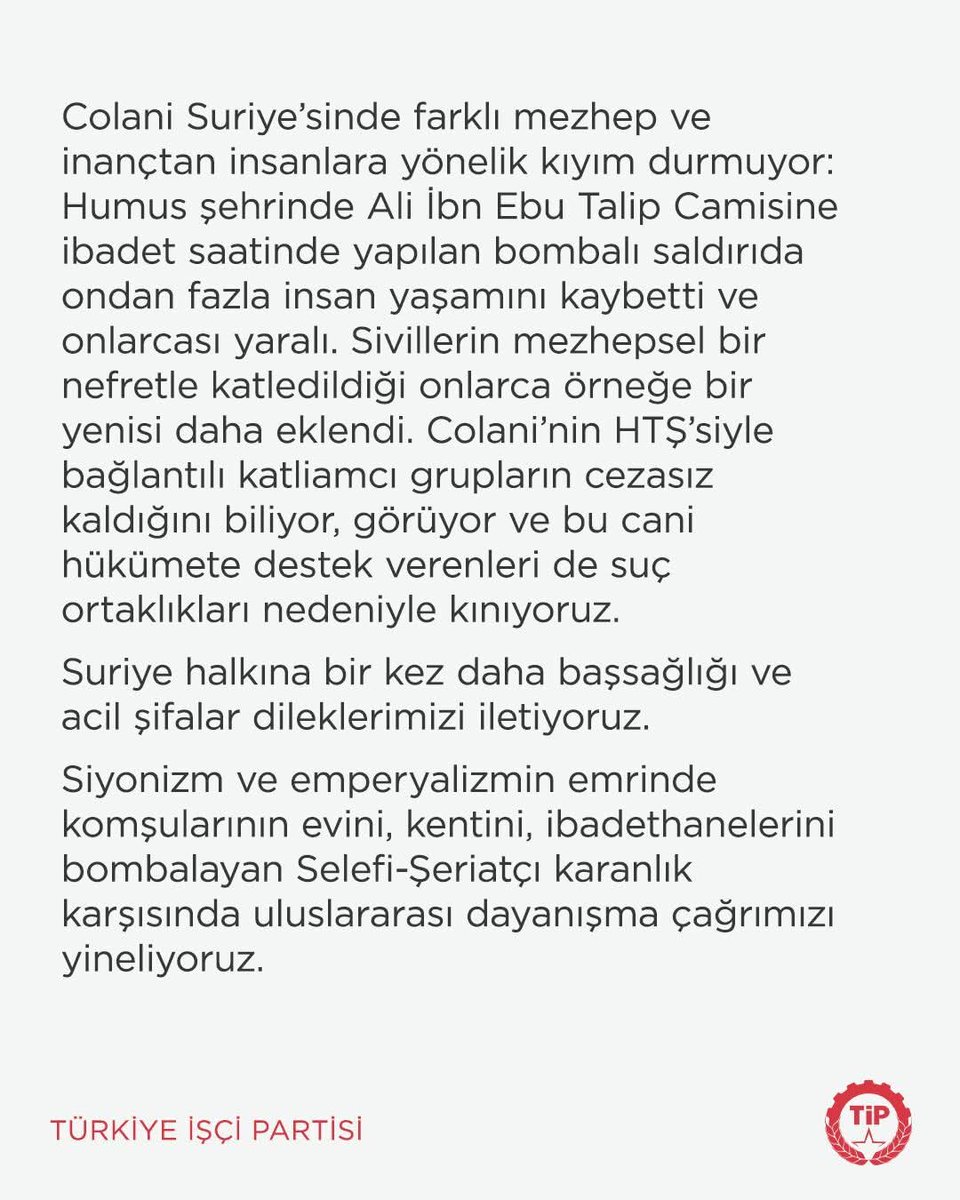 Türkiye İşçi Partisi - Hatay tweet media