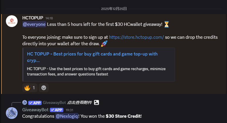 Lee_351175's tweet photo. 🚨 GIVEAWAY UPDATE: Prizes Delivered! 🚀

Congrats to our Christmas Giveaway winners! Check below for the winners list and proof of delivery screenshots. 👇

🏆 Winners: Nexlogiq, KILLSWITCH
✅ Proof attached. We honor our word.

Missed out? Turn on notifications 🔔. The next one is coming sooner than you think!

#HCTOPUP #Legit #Gaming #GiveawayWinners