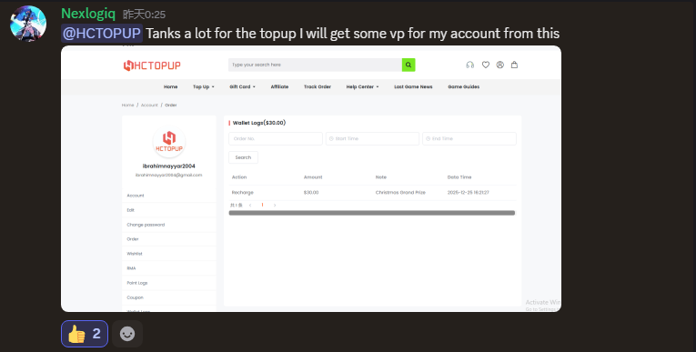 Lee_351175's tweet photo. 🚨 GIVEAWAY UPDATE: Prizes Delivered! 🚀

Congrats to our Christmas Giveaway winners! Check below for the winners list and proof of delivery screenshots. 👇

🏆 Winners: Nexlogiq, KILLSWITCH
✅ Proof attached. We honor our word.

Missed out? Turn on notifications 🔔. The next one is coming sooner than you think!

#HCTOPUP #Legit #Gaming #GiveawayWinners