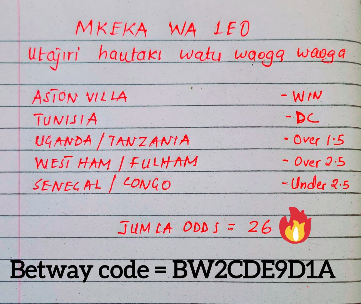 samuelmway's tweet photo. Wanangu wa kubeti leo ni Jumamosi siku yetu ya bahati mapemaa tunaingia kazini kumtafuta kanjibahi sasa kama una mkeka tupe code kwenye comment tuuchambue tuuweke fasta fasta leo timu ni nyingi tuwe makini https://t.co/z3nPmdpsoZ
