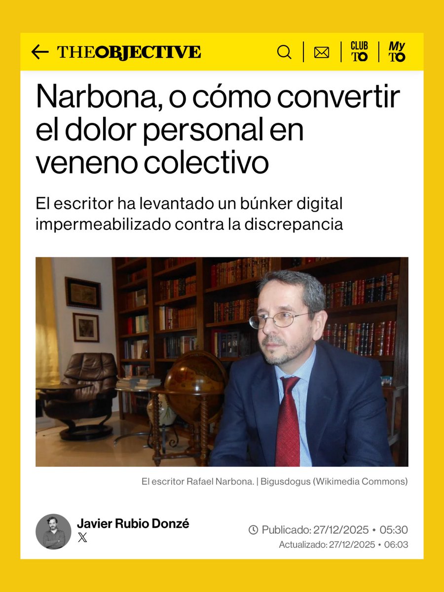 Resulta enternecedor que el autor de manuales sobre la felicidad y el amor (tomos que se han vendido muy bien, por cierto) dedique la Nochebuena a fantasear con un genocidio cósmico. Narbona, que se vende como un repartidor de bondad, termina siempre enseñando la patita de