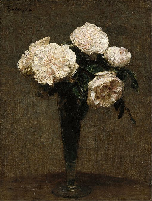 bijutsufan's tweet photo. アンリ・ファンタン＝ラトゥール『花瓶の薔薇』1872年   ボストン美術館 https://t.co/QKaHNBbno0