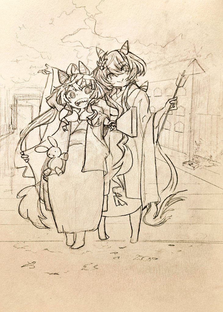 xusix's tweet image. 今日はここまで。φ(．．)
背景は今回も勢いに任せました。✏️